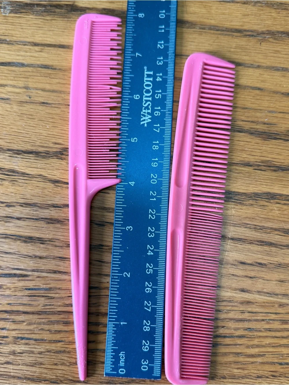 Vintage Goody Comb Set Pink Rat Tail Teasing Regular Stylist 1980s Set Of 2 USA